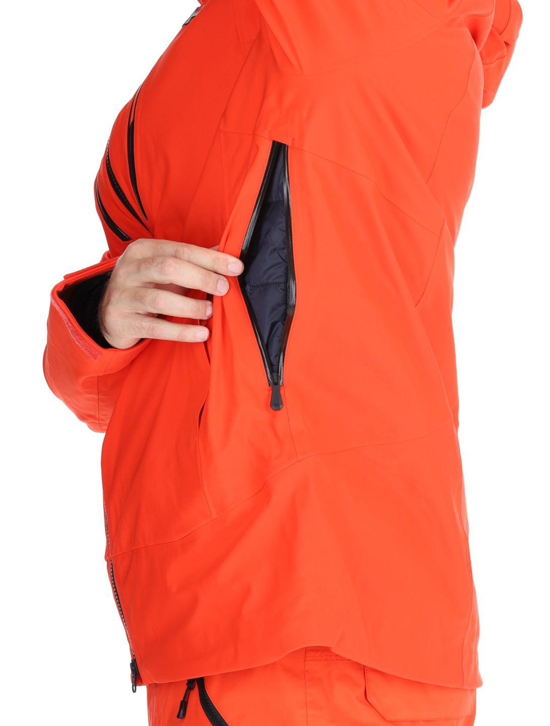 Helly Hansen, Alpha 3L Long Shell hardshell ski jacket men Cherry Tomato orange 