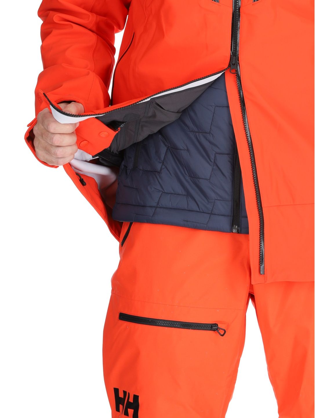 Helly Hansen, Alpha 3L Long Shell hardshell ski jacket men Cherry Tomato orange 