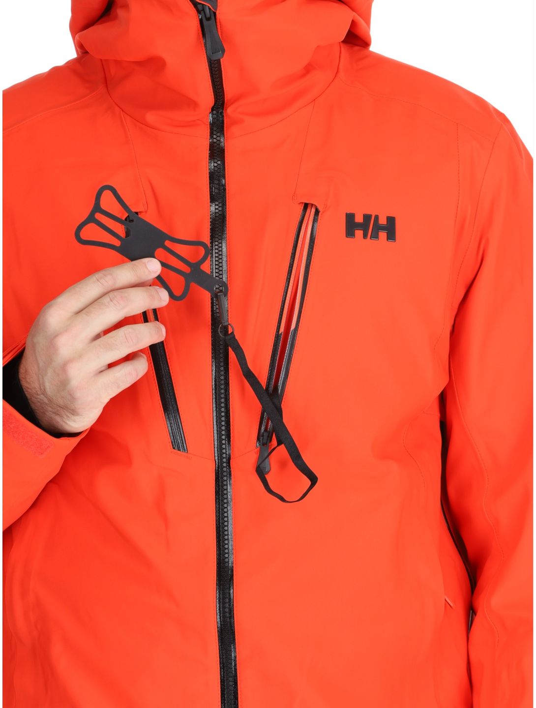 Helly Hansen, Alpha 3L Long Shell hardshell ski jacket men Cherry Tomato orange 