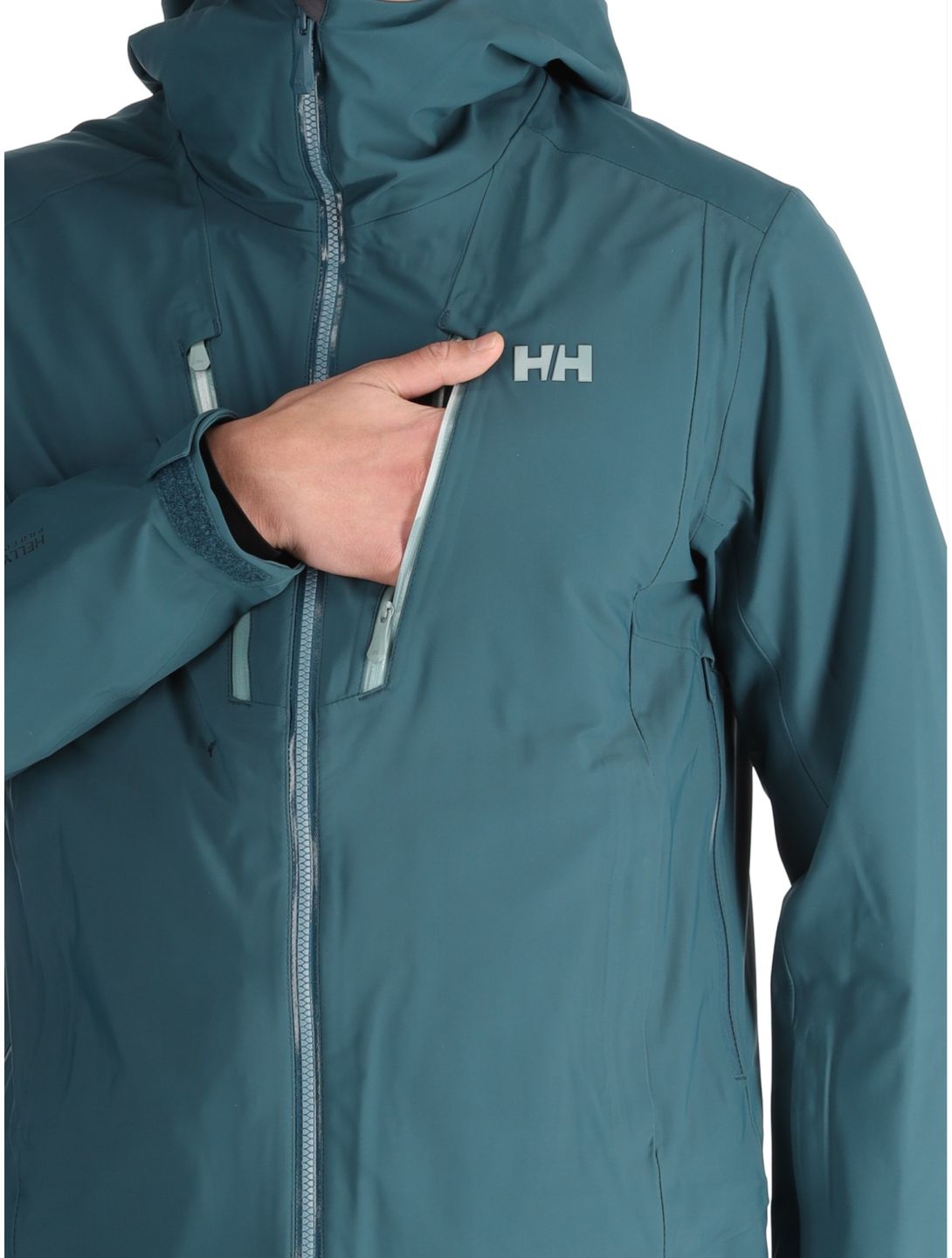 Helly Hansen, Alpha 3L Long Shell hardshell ski jacket men Dark Creek green 