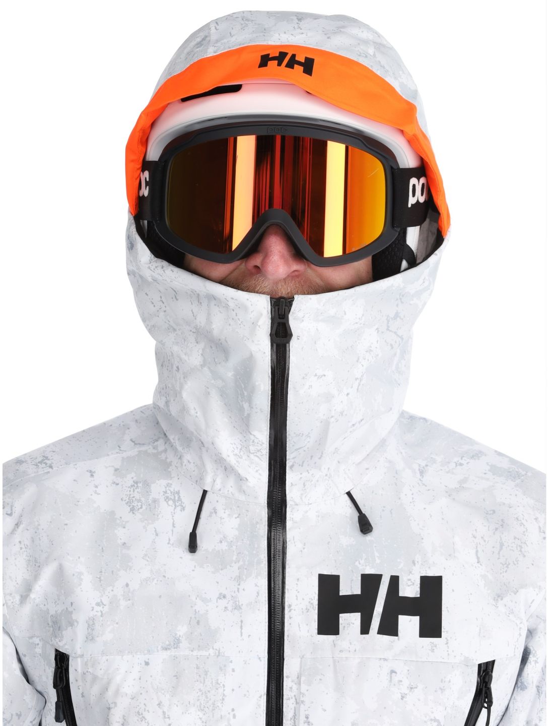 Helly Hansen, Sogn Shell 2.0 hardshell ski jacket men Grey Fog Snow Camo AOP grey, white 