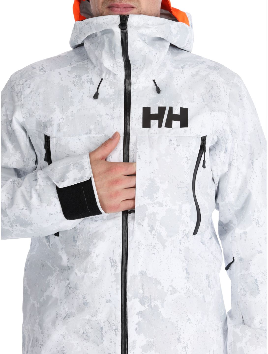 Helly Hansen, Sogn Shell 2.0 hardshell ski jacket men Grey Fog Snow Camo AOP grey, white 