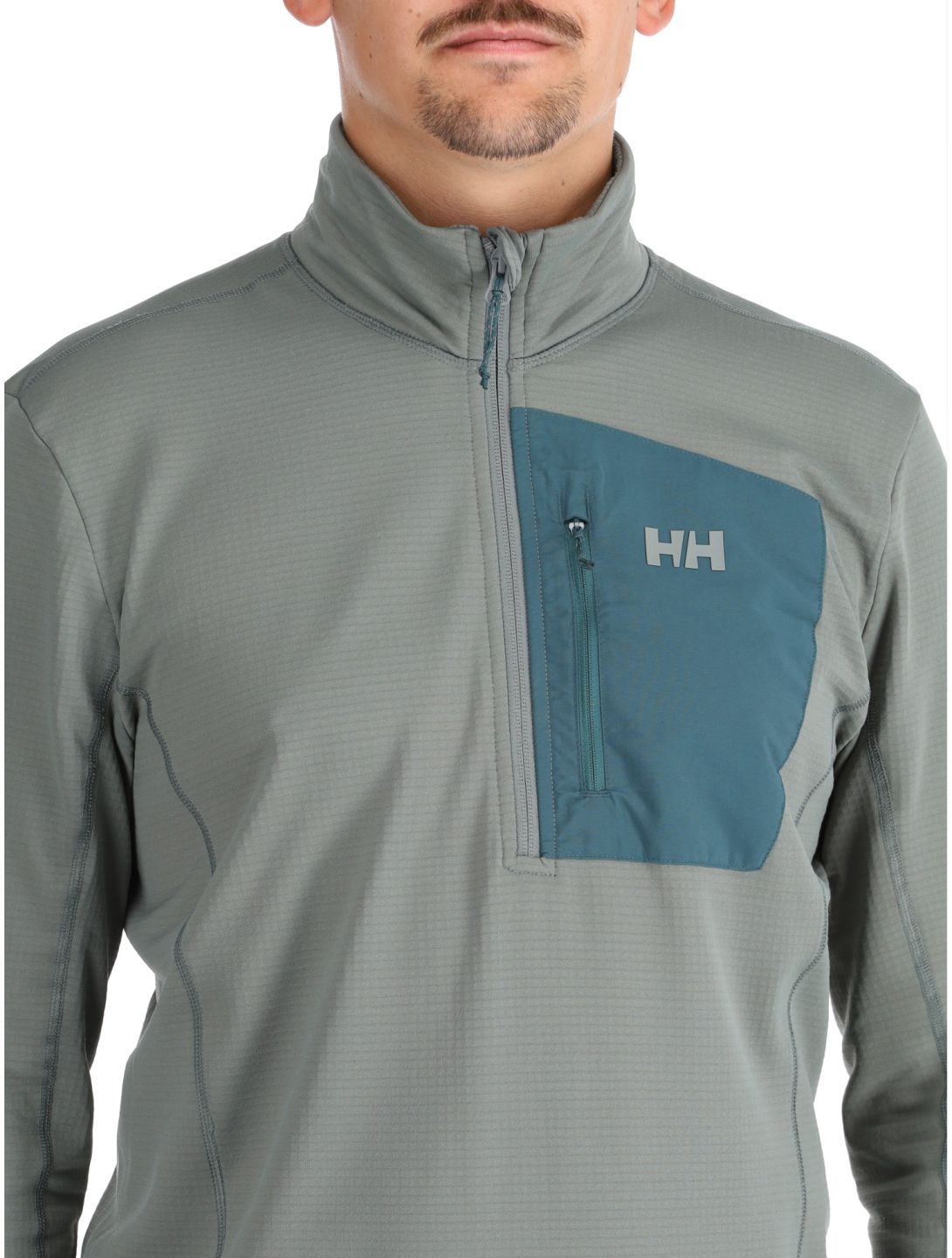 Helly Hansen, Versalite 1/2 Zip pullover men Grey Cactus green, grey 