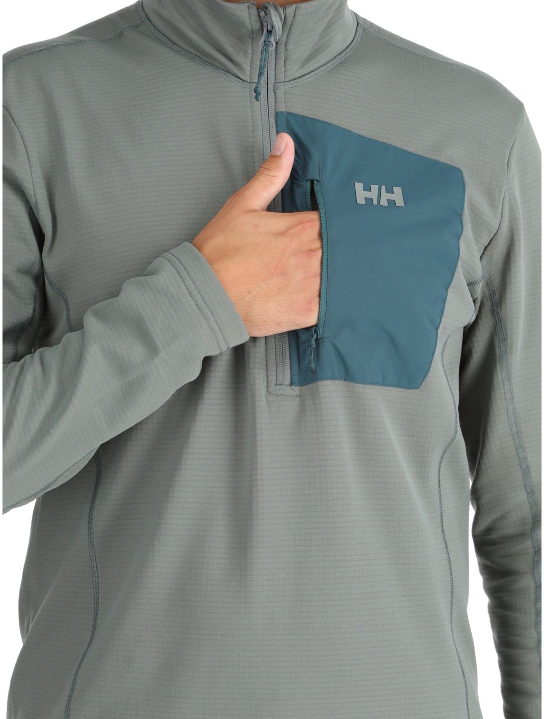 Helly Hansen, Versalite 1/2 Zip pullover men Grey Cactus green, grey 