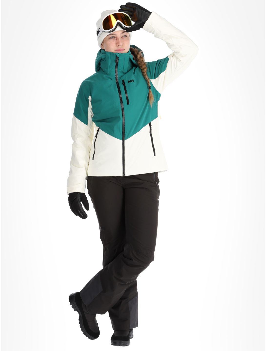 Helly Hansen, W Alphelia ski jacket women Emerald Snow green, white 