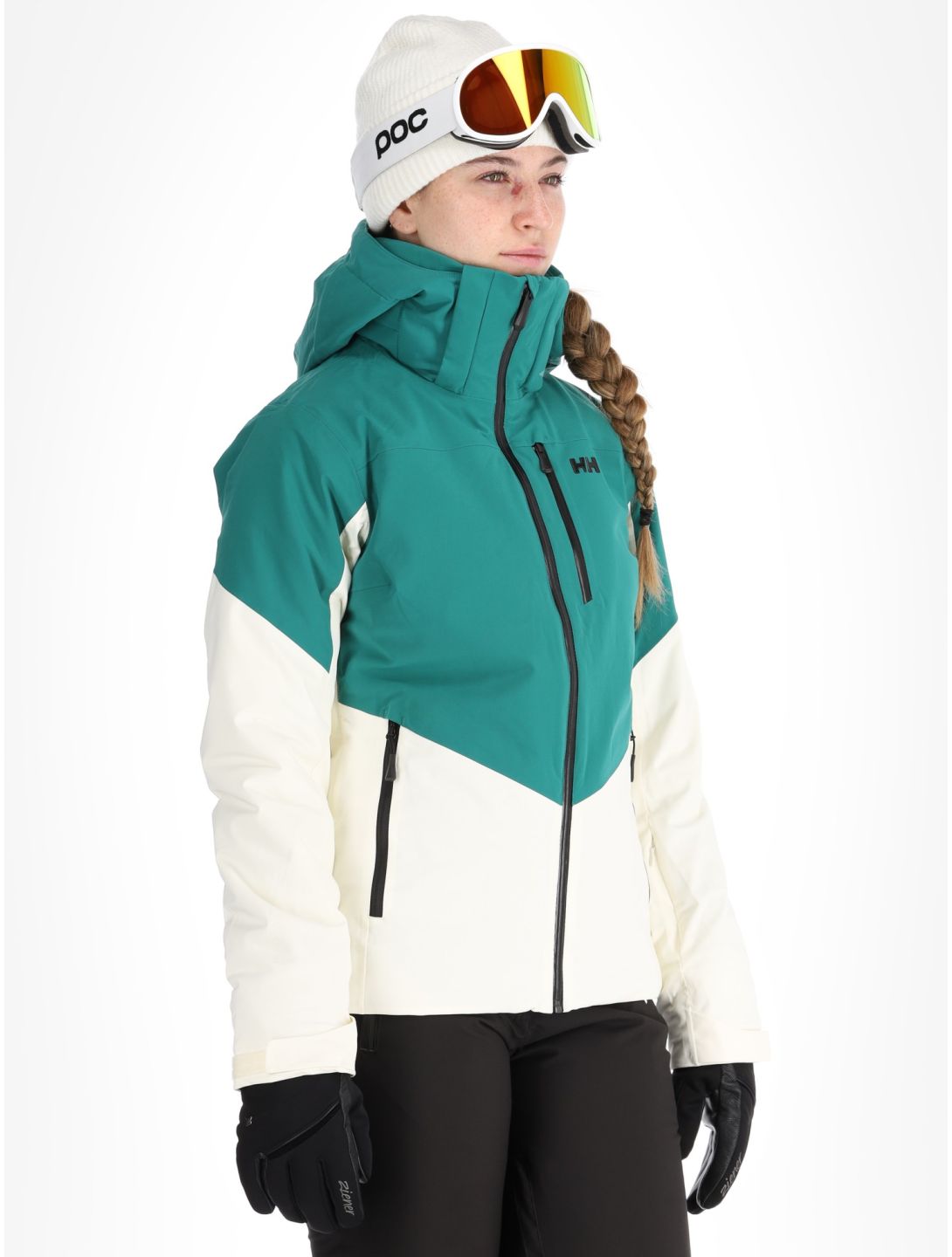 Helly Hansen, W Alphelia ski jacket women Emerald Snow green, white 