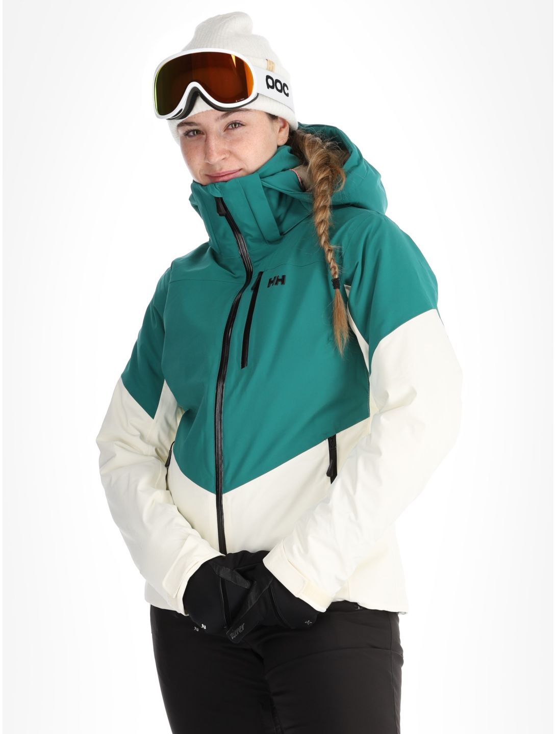 Helly Hansen, W Alphelia ski jacket women Emerald Snow green, white 