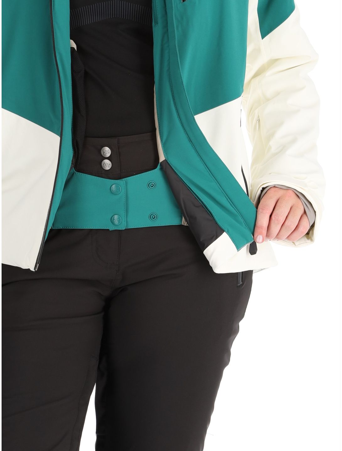 Helly Hansen, W Alphelia ski jacket women Emerald Snow green, white 