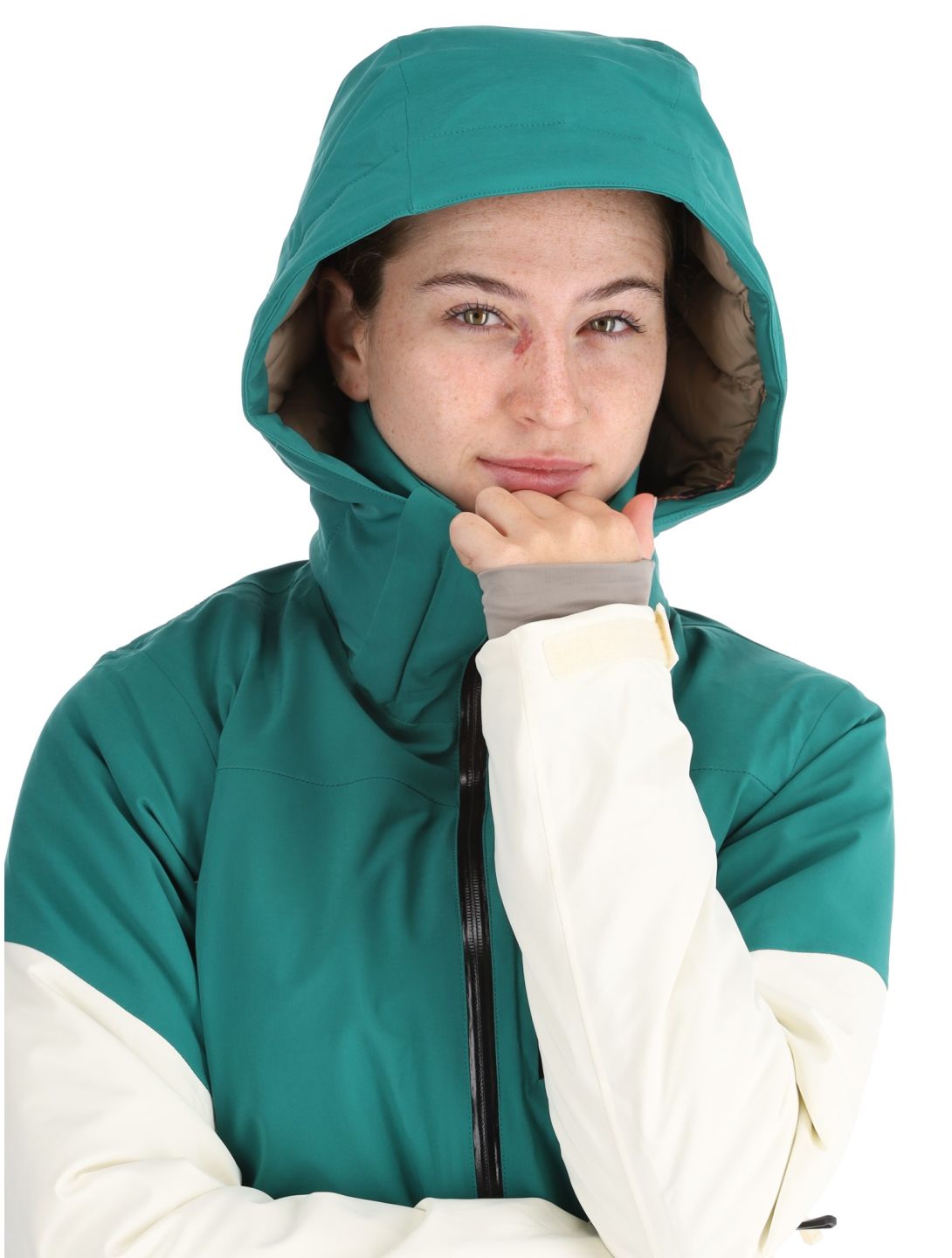 Helly Hansen, W Alphelia ski jacket women Emerald Snow green, white 