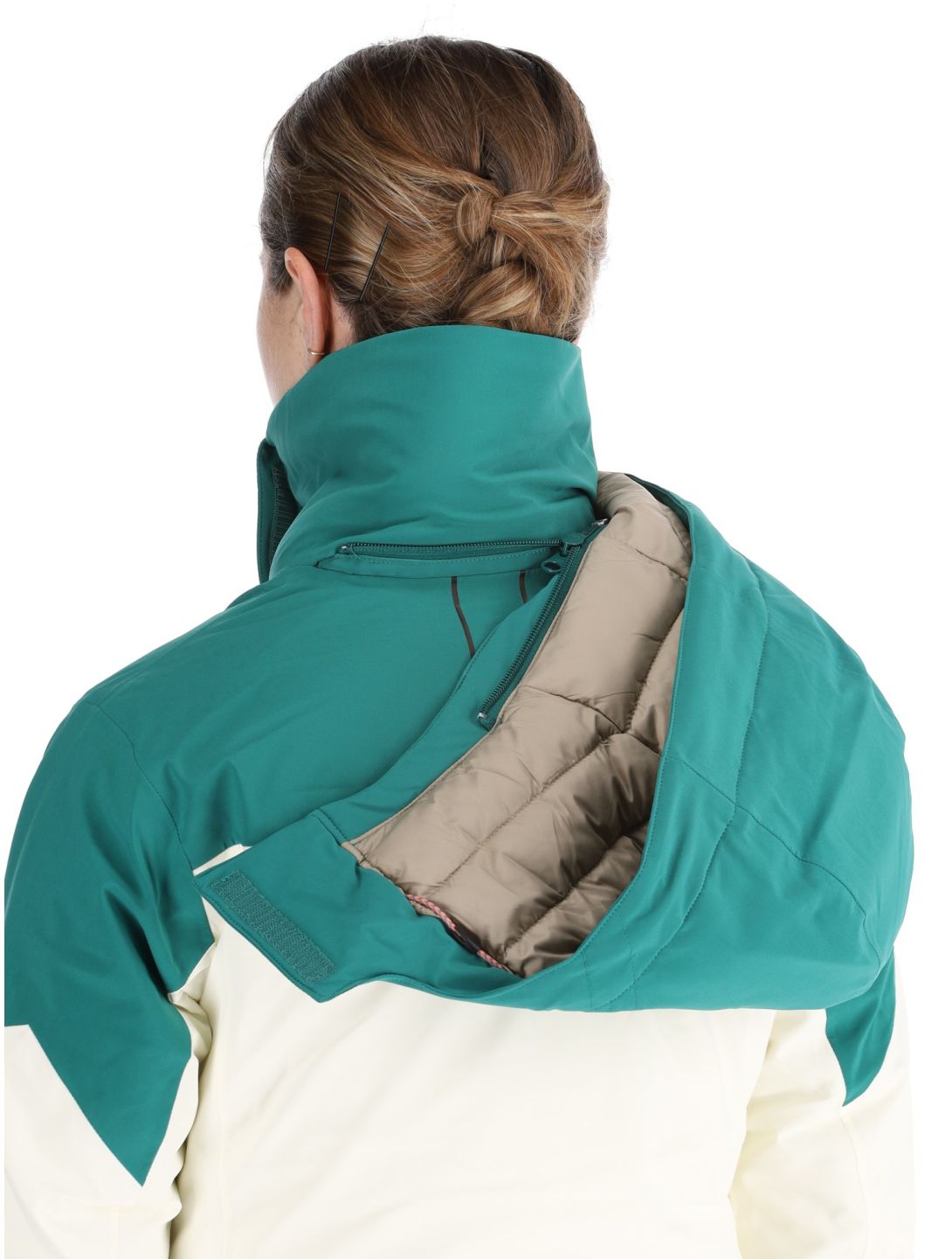 Helly Hansen, W Alphelia ski jacket women Emerald Snow green, white 