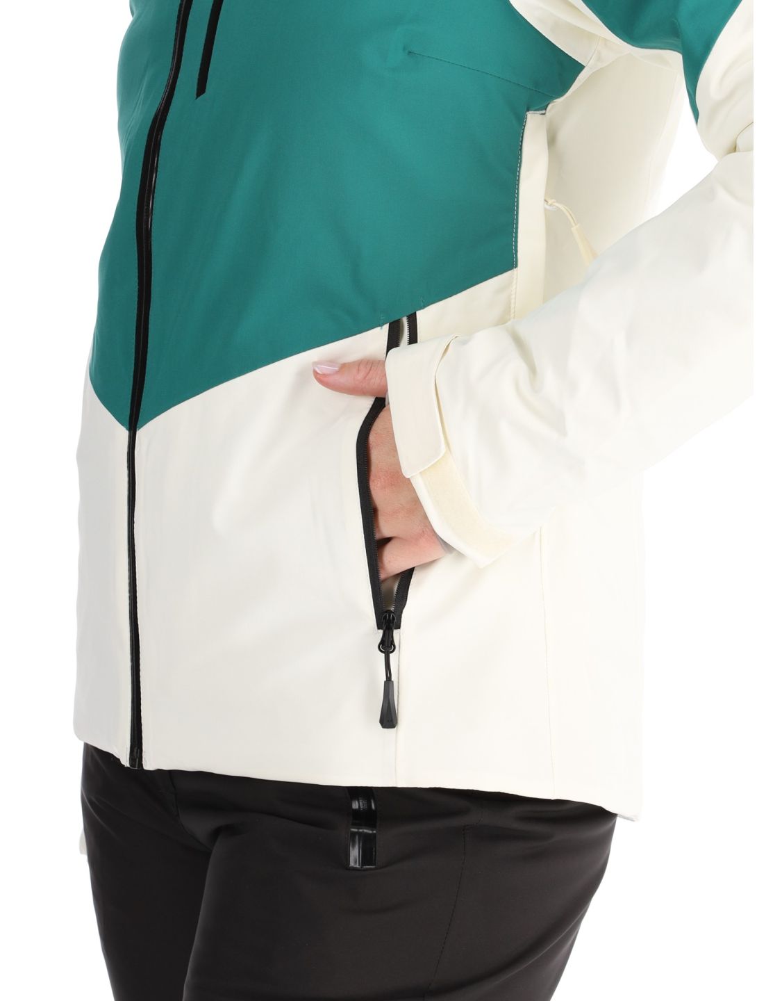 Helly Hansen, W Alphelia ski jacket women Emerald Snow green, white 