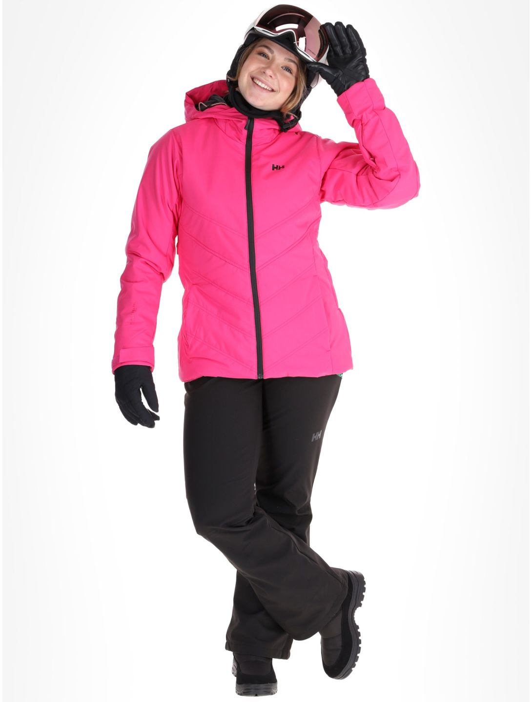 Helly Hansen, W Alpine Insulated ski jacket women Dragon Fruit Black black, pink 