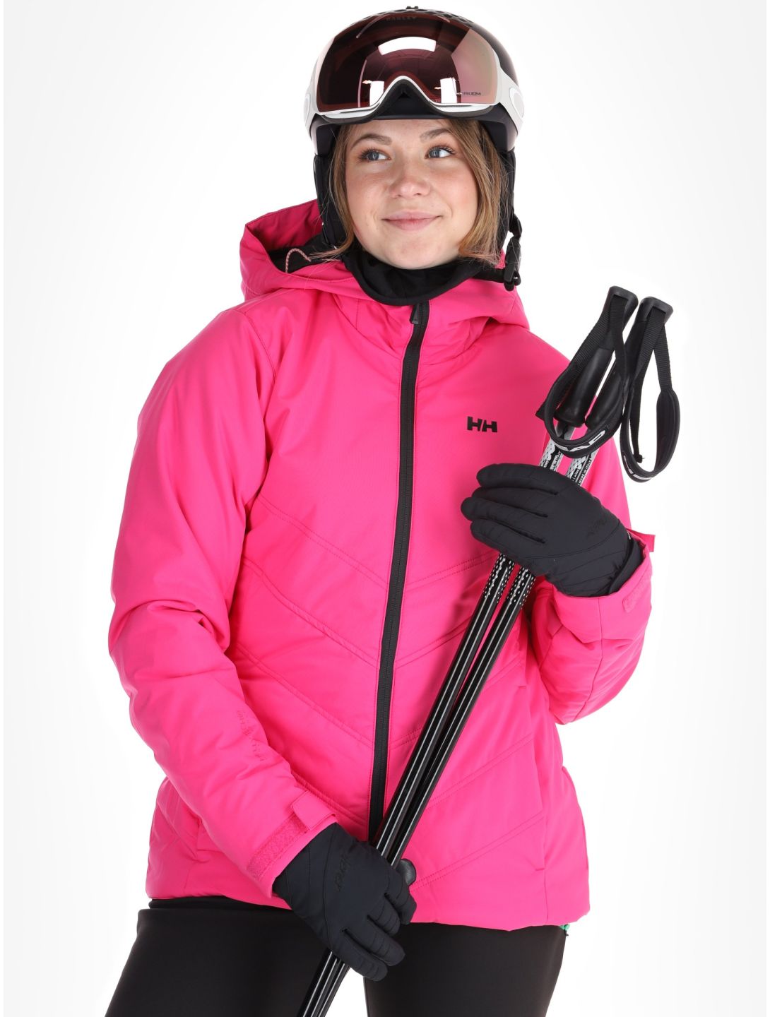 Helly Hansen, W Alpine Insulated ski jacket women Dragon Fruit Black black, pink 