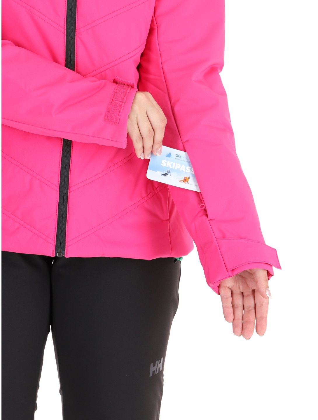 Helly Hansen, W Alpine Insulated ski jacket women Dragon Fruit Black black, pink 