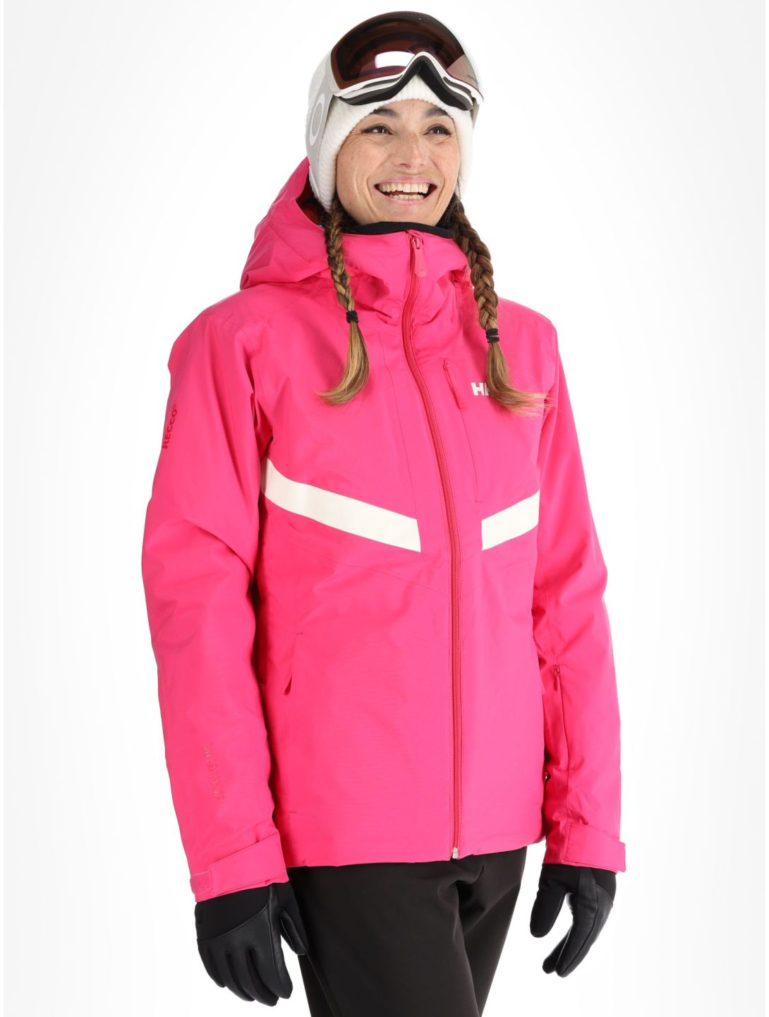 Helly Hansen, W Edge 3.0 ski jacket women Dragon Fruit Black black, pink 