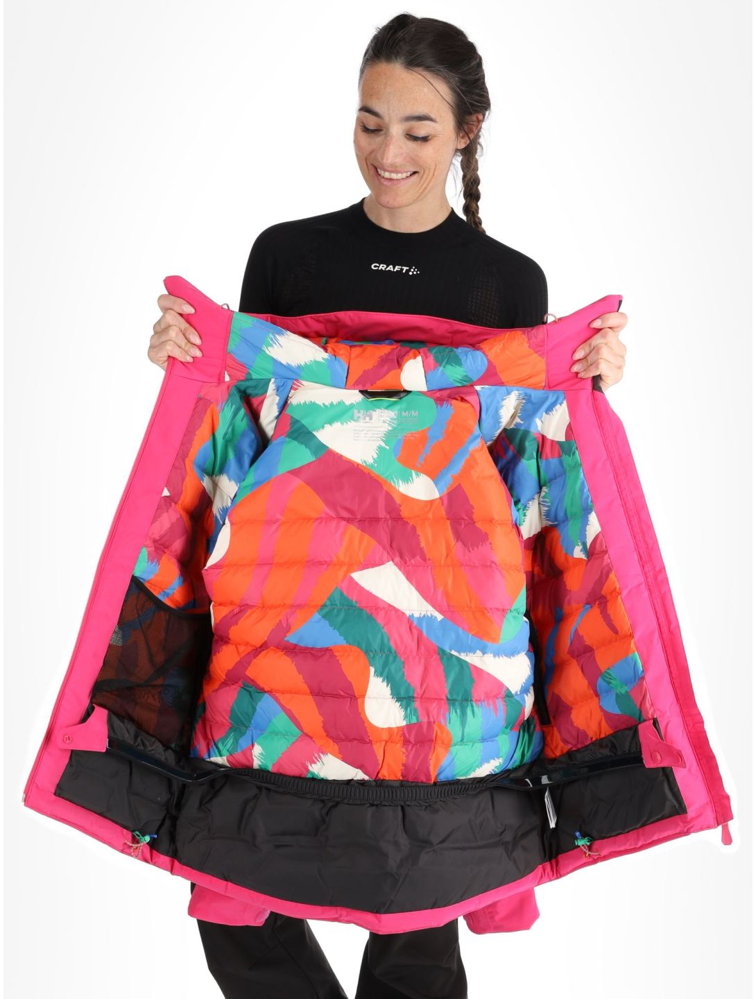 Helly Hansen, W Edge 3.0 ski jacket women Dragon Fruit Black black, pink 