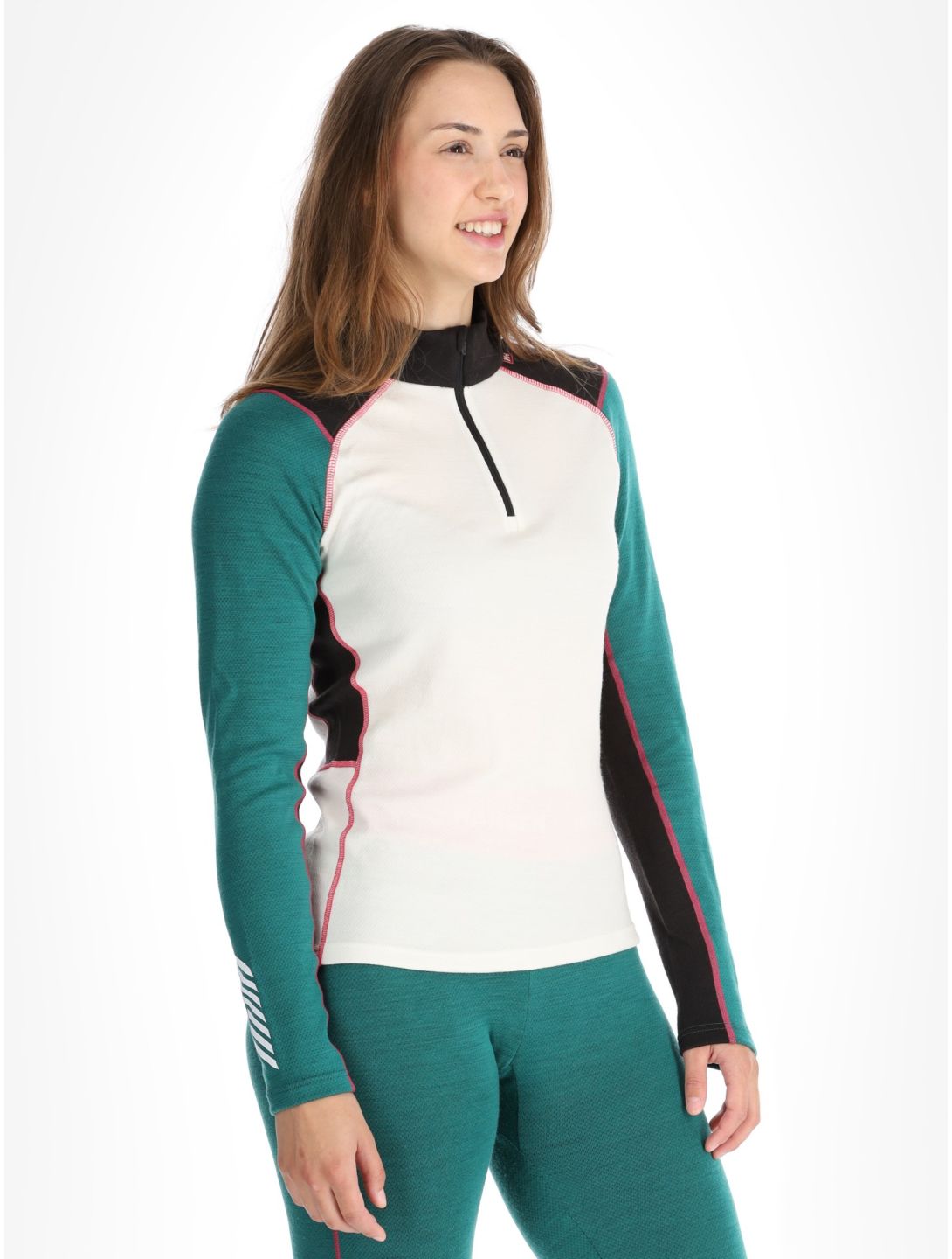 Helly Hansen, W Lifa Merino Midweight 1/2 Zip pullover women Emerald green 