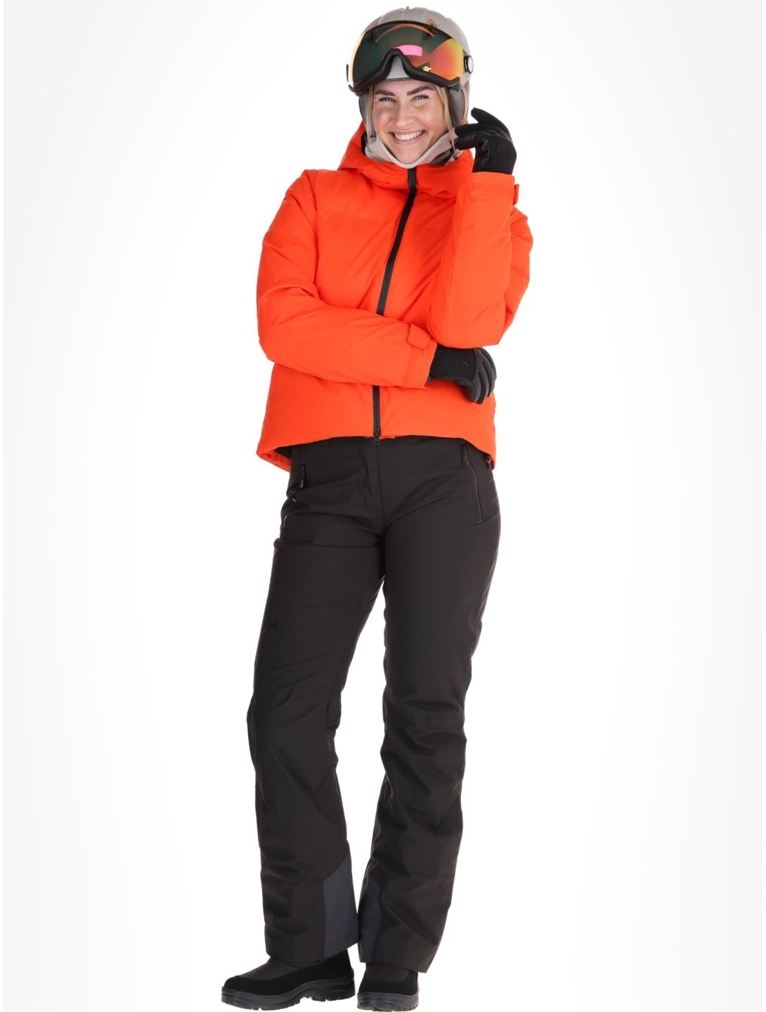 Helly Hansen, W Nora Short Puffy ski jacket women Cherry Tomato orange 