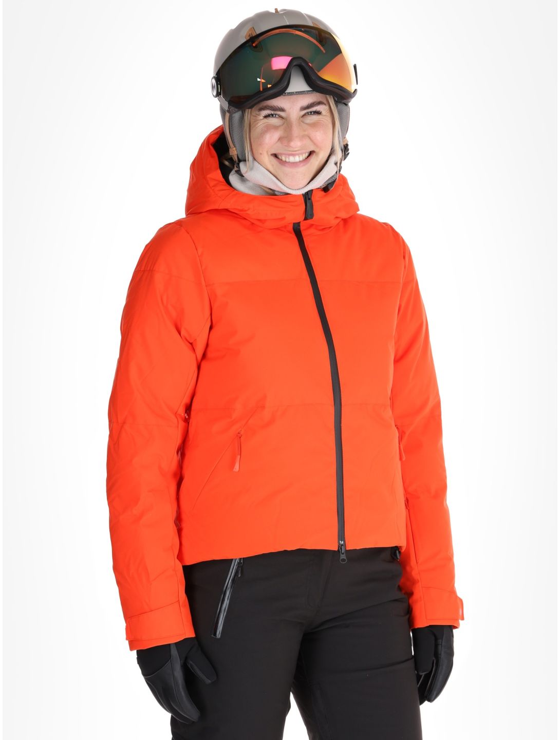 Helly Hansen, W Nora Short Puffy ski jacket women Cherry Tomato orange 