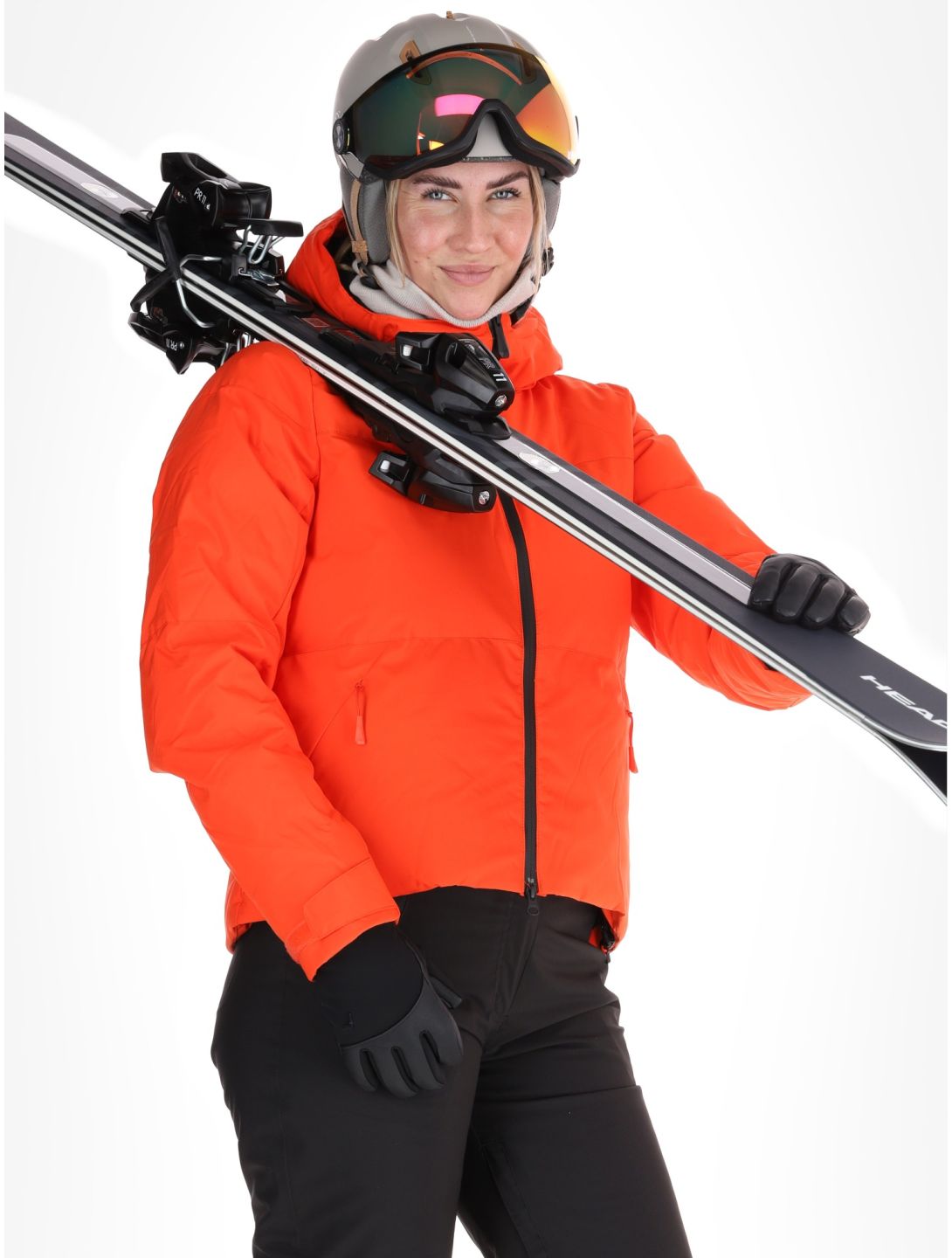 Helly Hansen, W Nora Short Puffy ski jacket women Cherry Tomato orange 