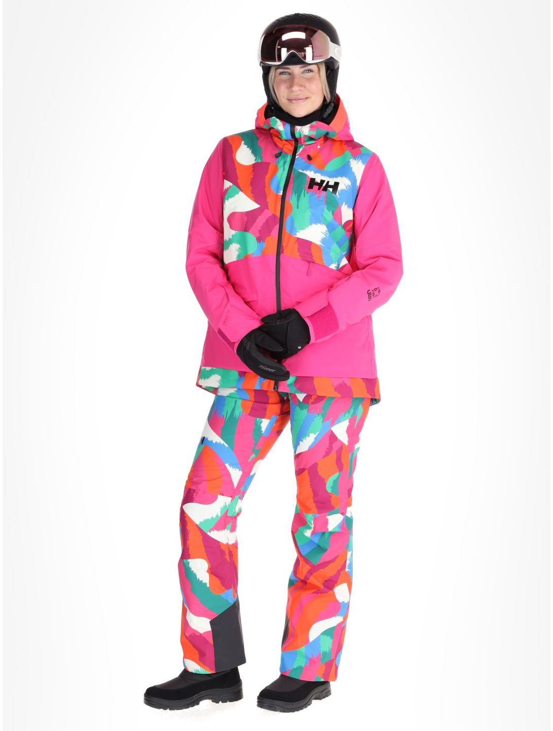 Helly Hansen, W Powchaser 2.0 ski jacket women JPB AOP multicolor, pink 