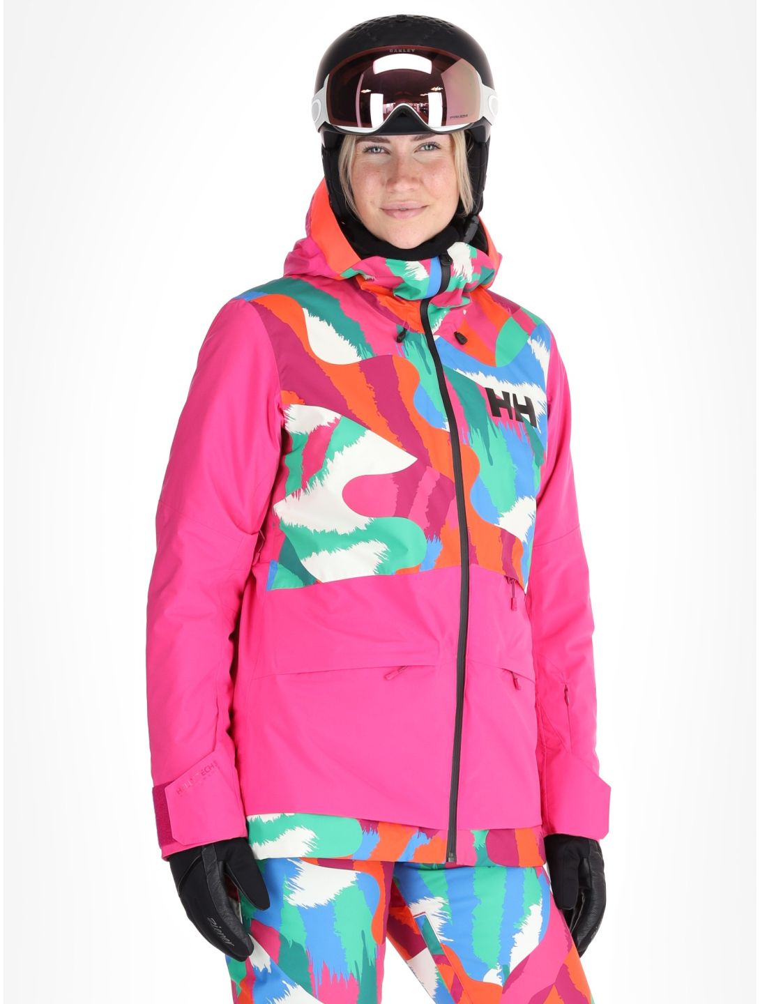 Helly Hansen, W Powchaser 2.0 ski jacket women JPB AOP multicolor, pink 