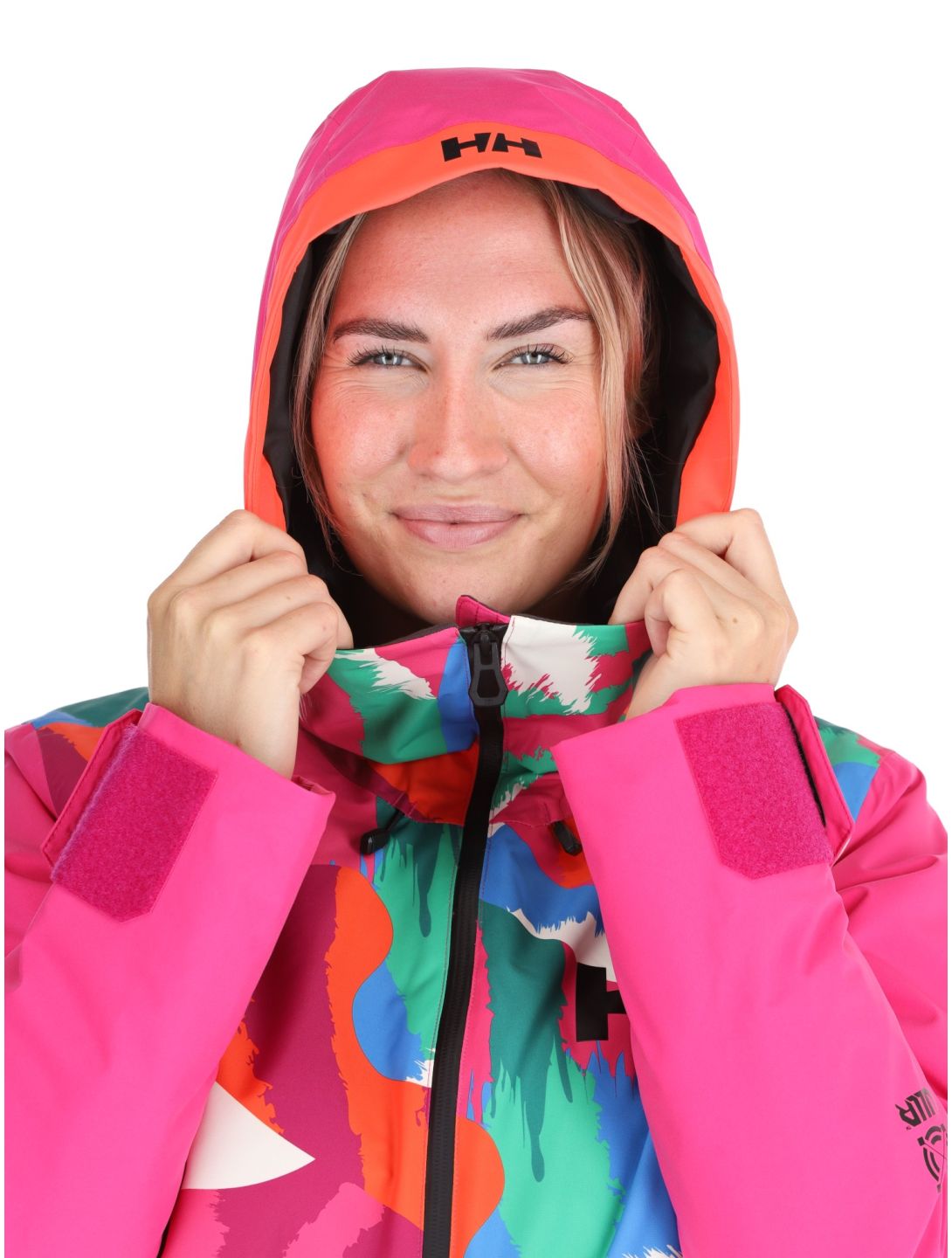 Helly Hansen, W Powchaser 2.0 ski jacket women JPB AOP multicolor, pink 