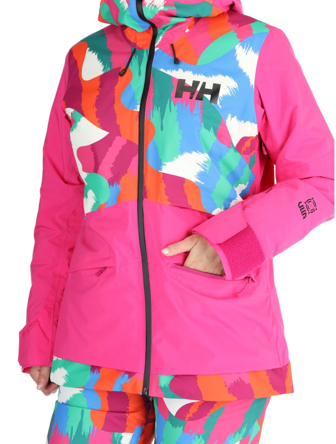 Helly Hansen, W Powchaser 2.0 ski jacket women JPB AOP multicolor, pink 