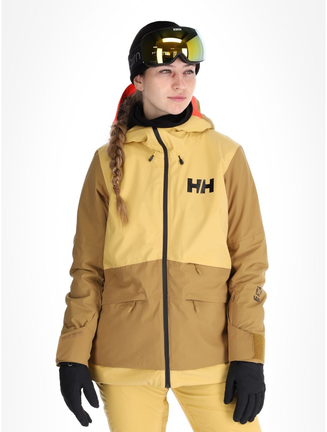 Helly Hansen, W Powchaser 2.0 ski jacket women Sand yellow 