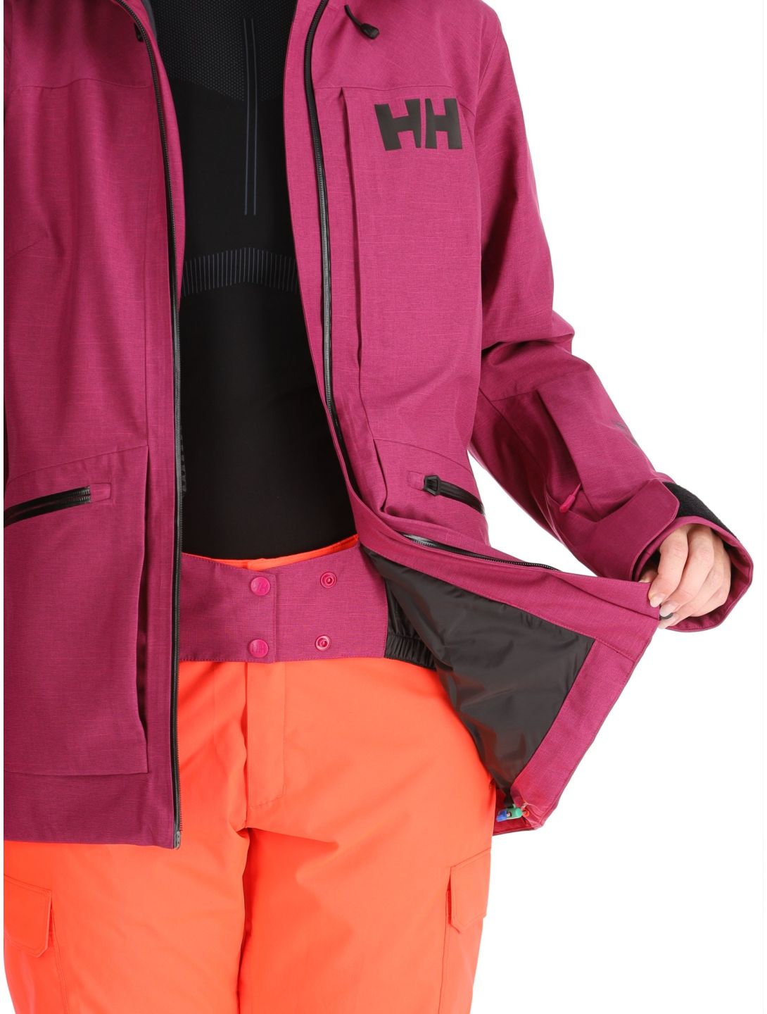 Helly Hansen, W Powderqueen 3.0 ski jacket women Magenta purple 