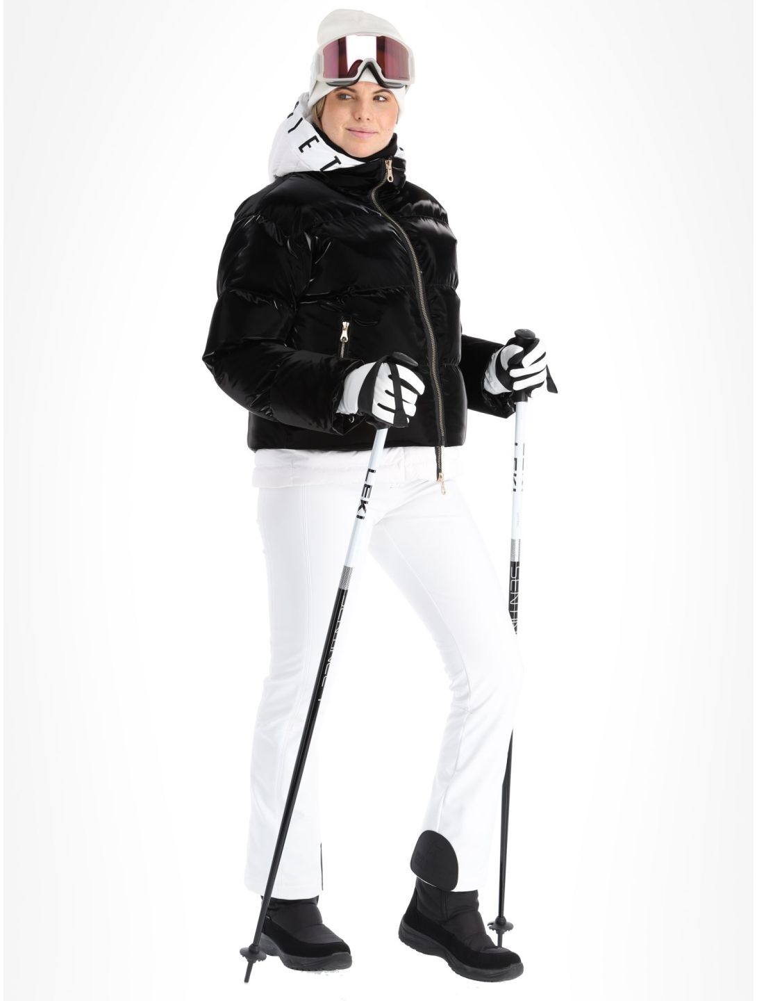 Black and white ski jacket womens best sale