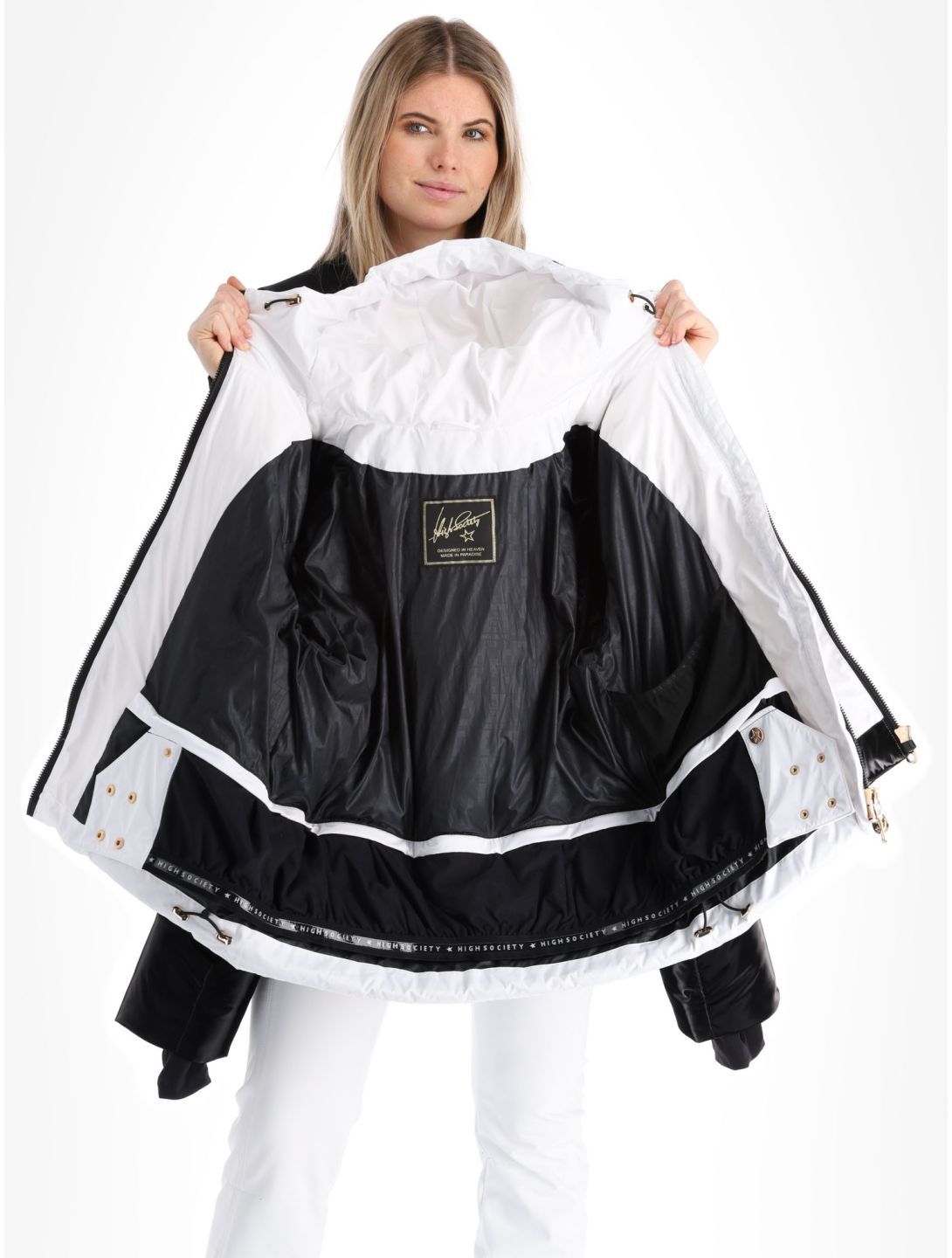 High Society, Ally ski jacket women Black / White black, white 