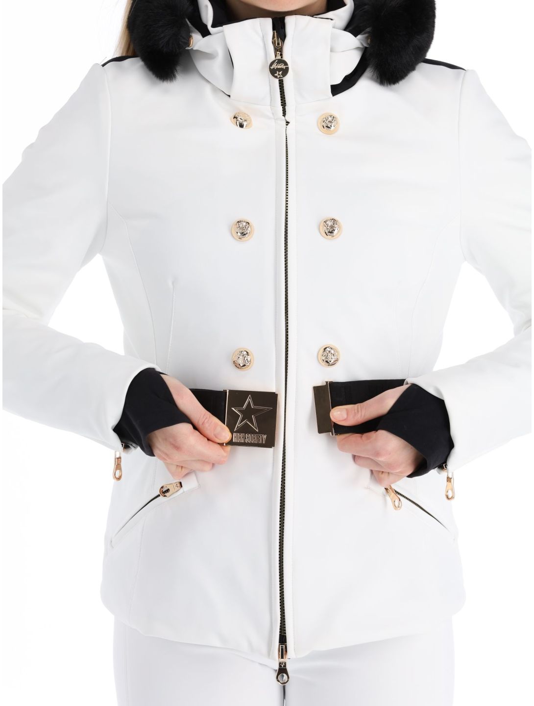 High Society, Scarlett ski jacket women White white 