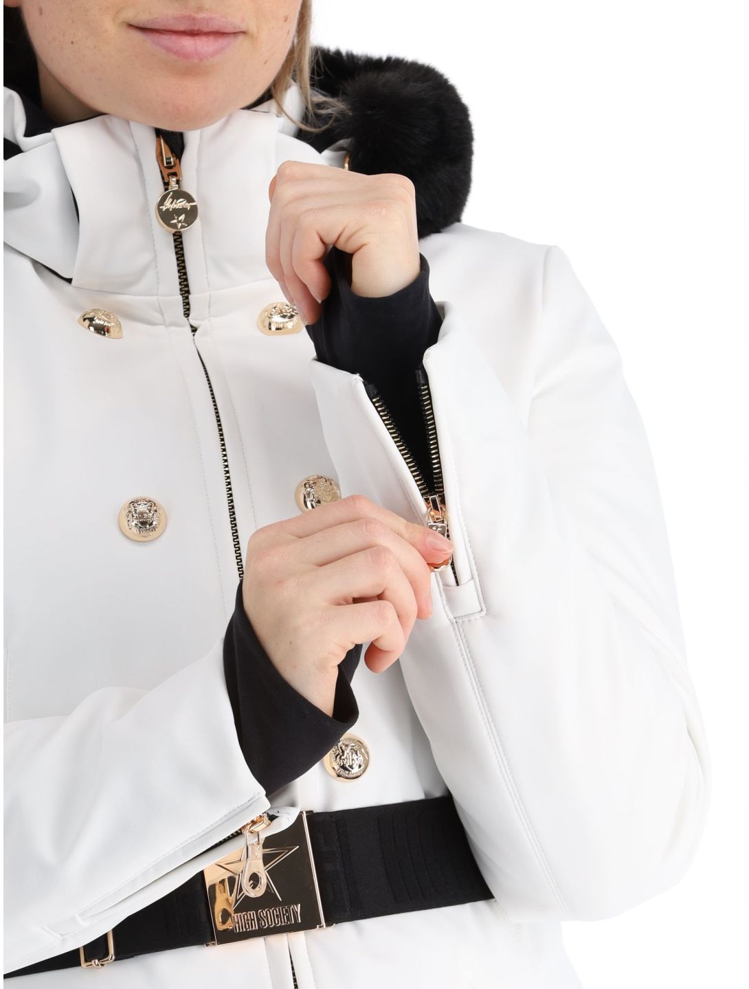 High Society, Scarlett ski jacket women White white 