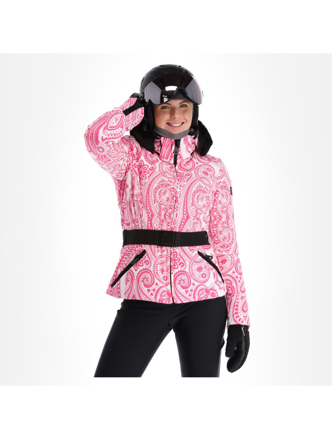 High Society, Elea ski jacket women paisley print pink 