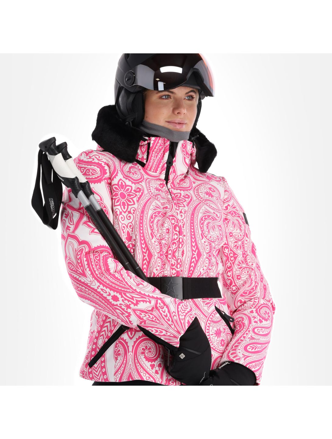 High Society, Elea ski jacket women paisley print pink 