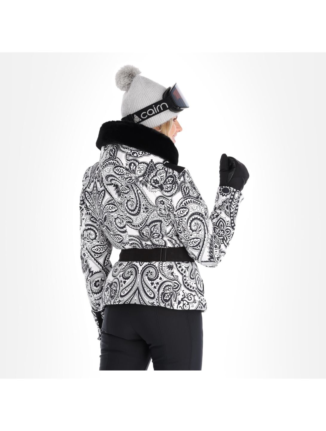 High Society, Elea ski jacket women paisley print black 