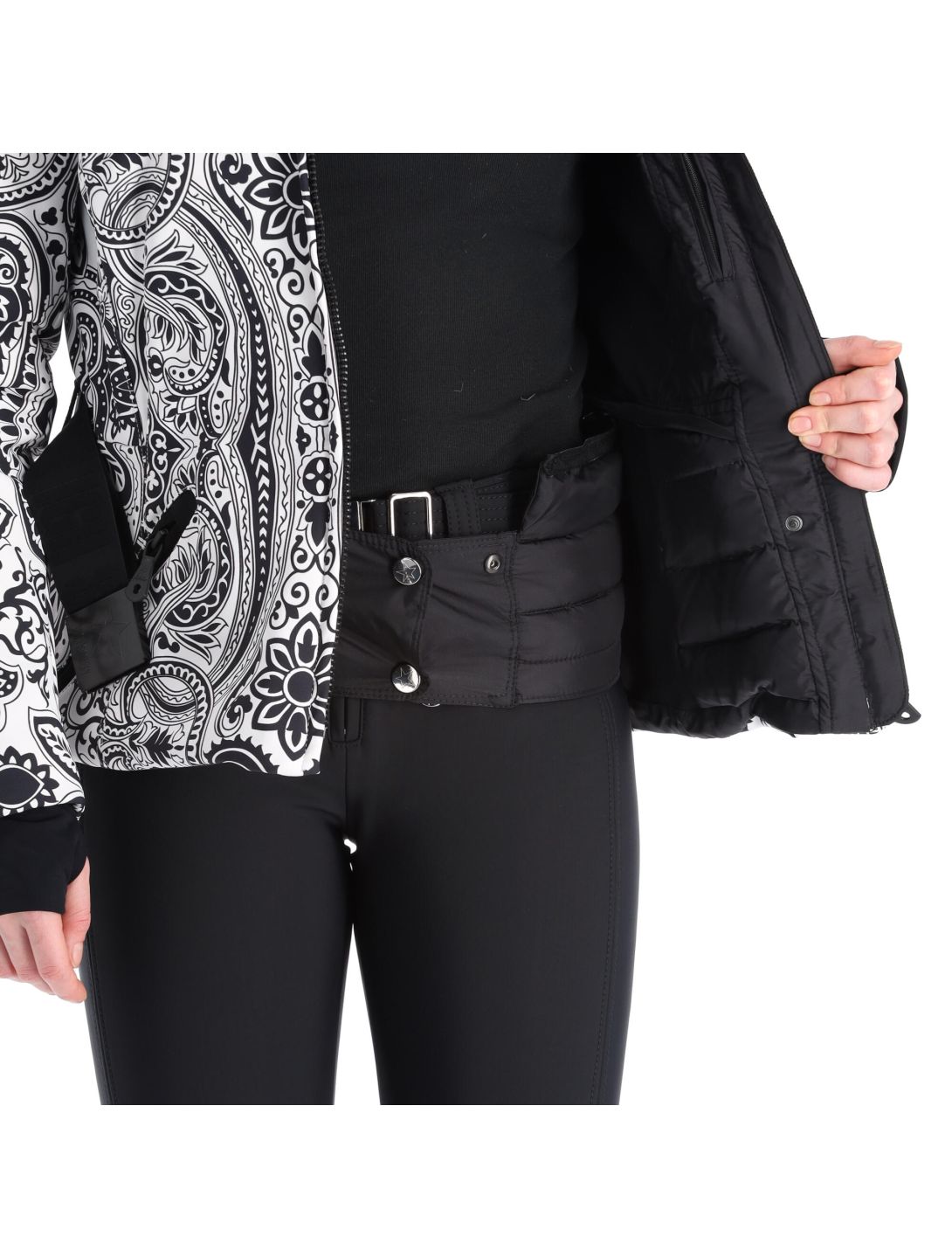 High Society, Elea ski jacket women paisley print black 