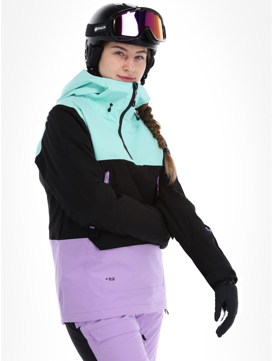 Icepeak, Calio winter anorak women Violet black, green, purple 