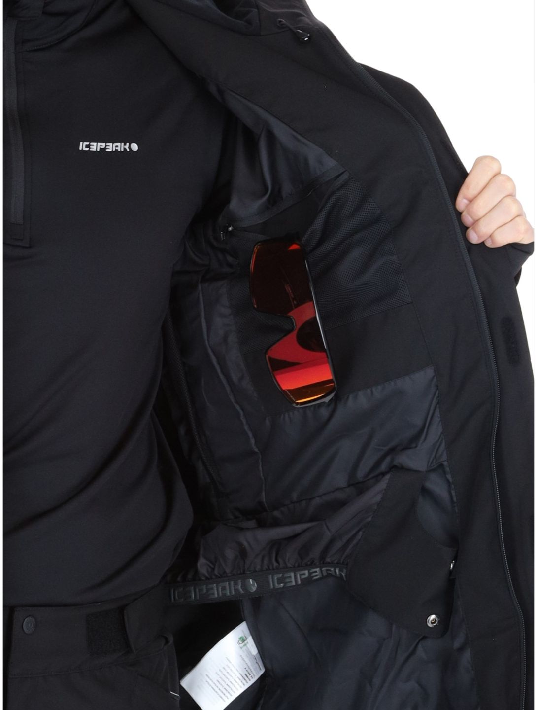 Icepeak, Casco ski jacket men Black black 