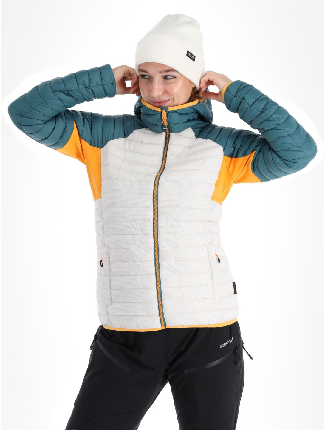 Icepeak, Dix down jacket women Powder green, white 