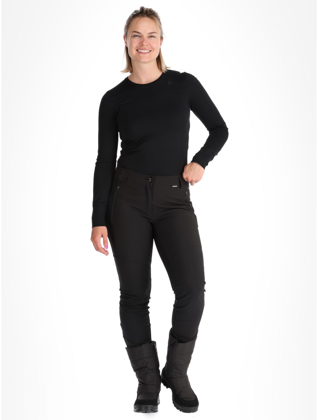 Icepeak, Doral softshell ski pants women Basic Black black 