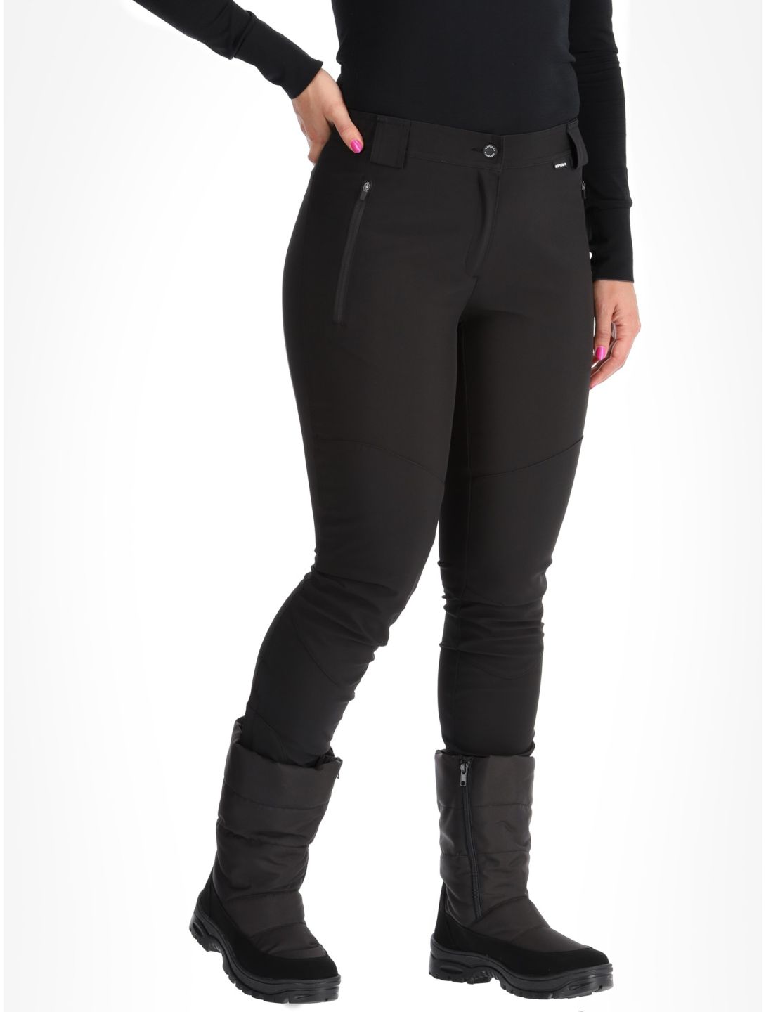 Icepeak, Doral softshell ski pants women Basic Black black 