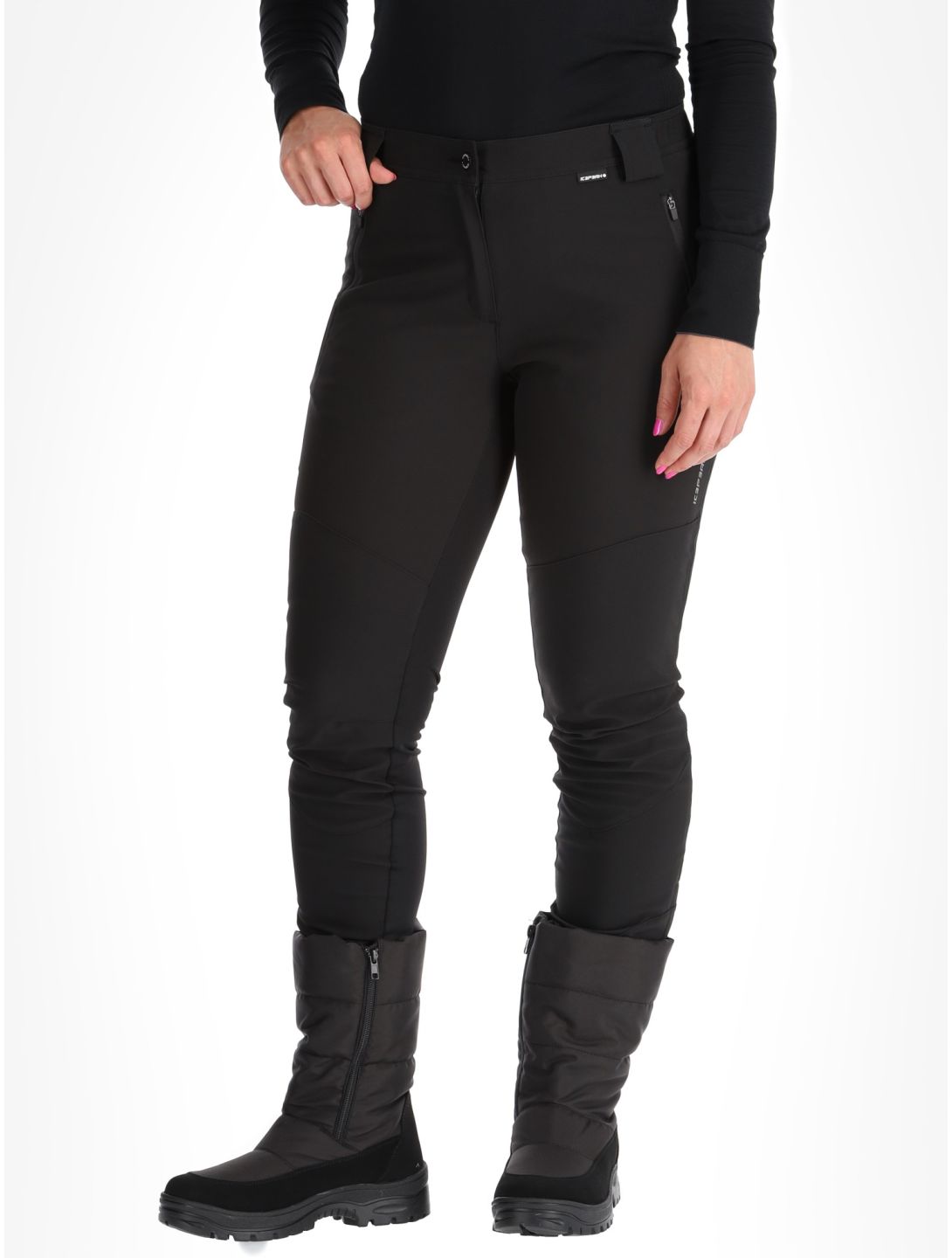 Icepeak, Doral softshell ski pants women Basic Black black 