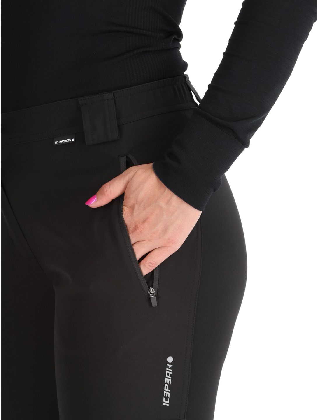 Icepeak, Doral softshell ski pants women Basic Black black 