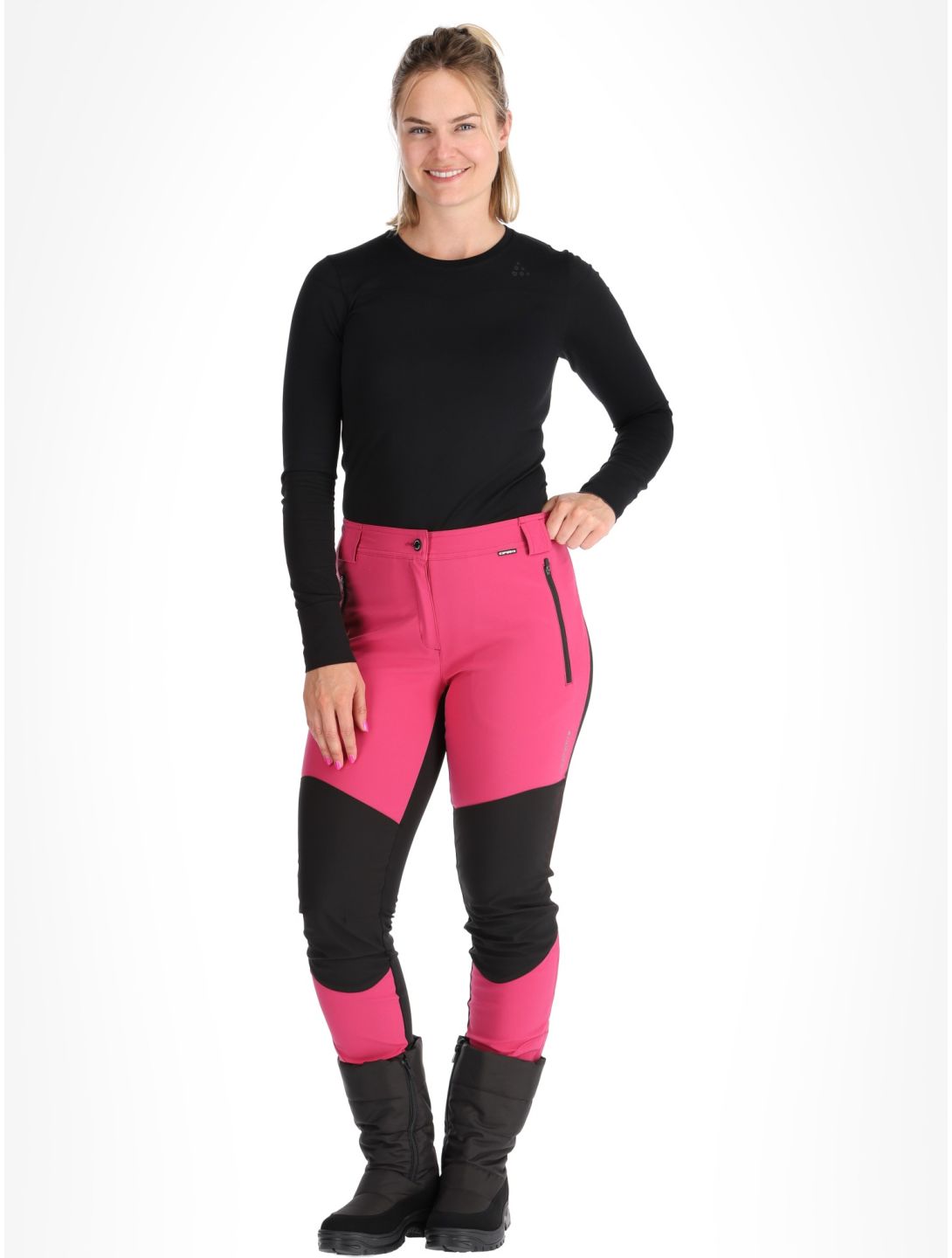 Icepeak, Doral softshell ski pants women Raspberry red 