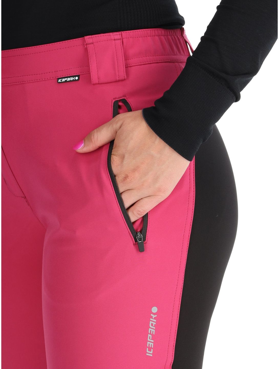 Icepeak, Doral softshell ski pants women Raspberry red 