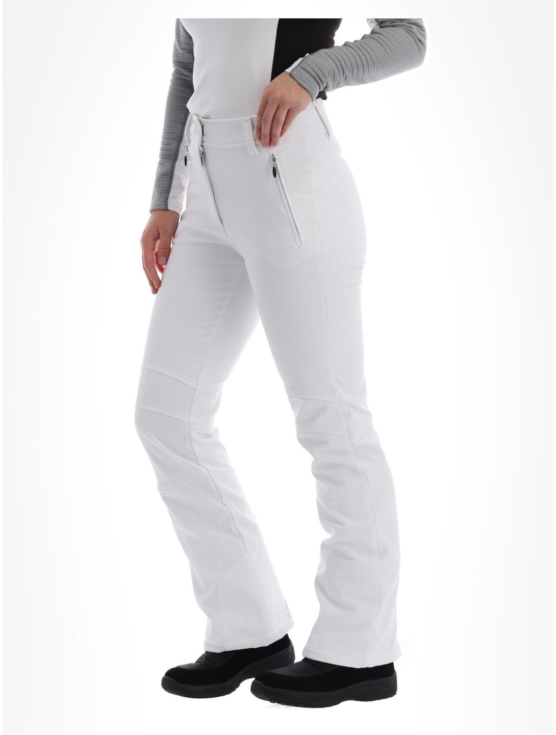 Icepeak, Entiat softshell ski pants women Optic White white 