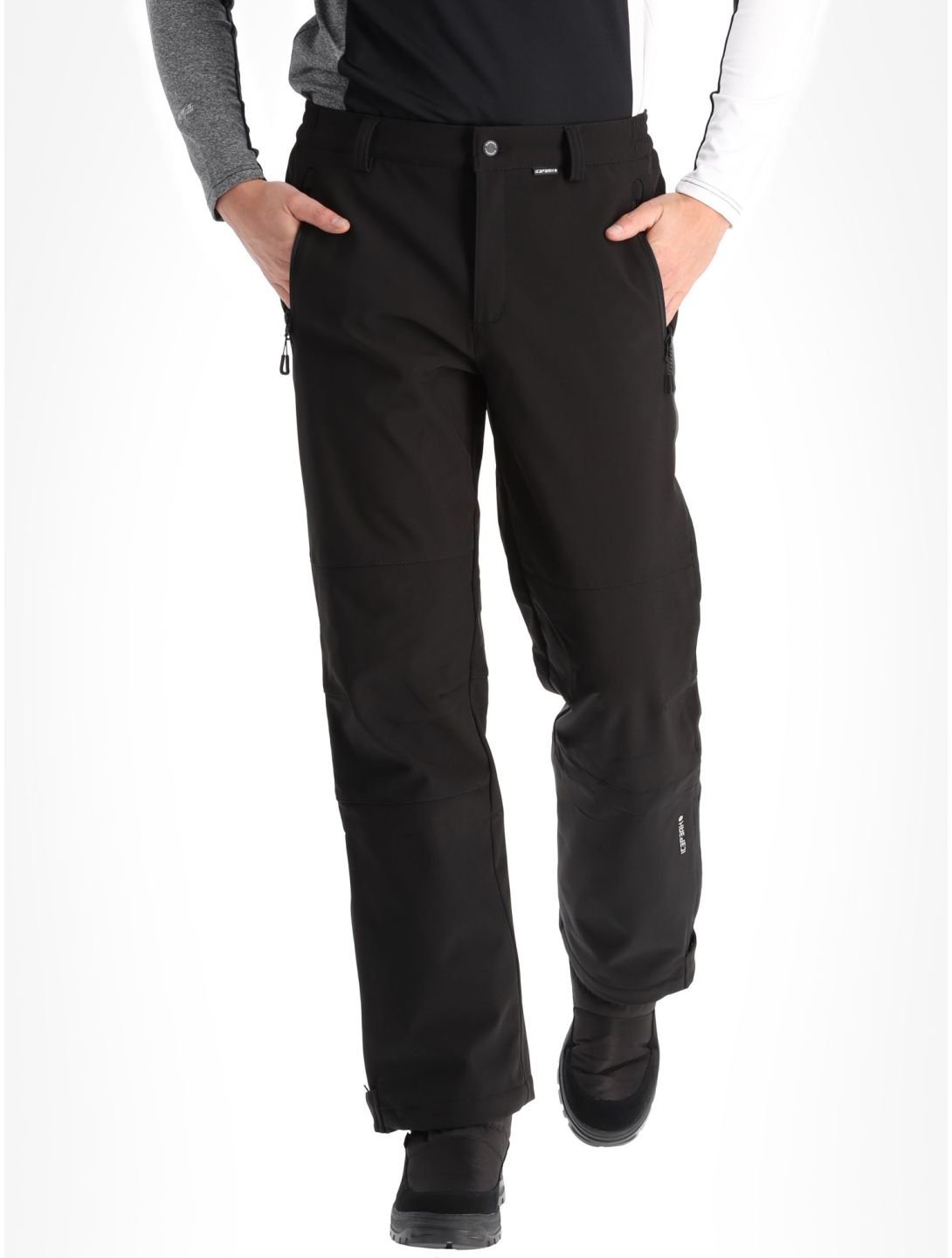 Icepeak, Frankfurt softshell ski pants short model men Black black 