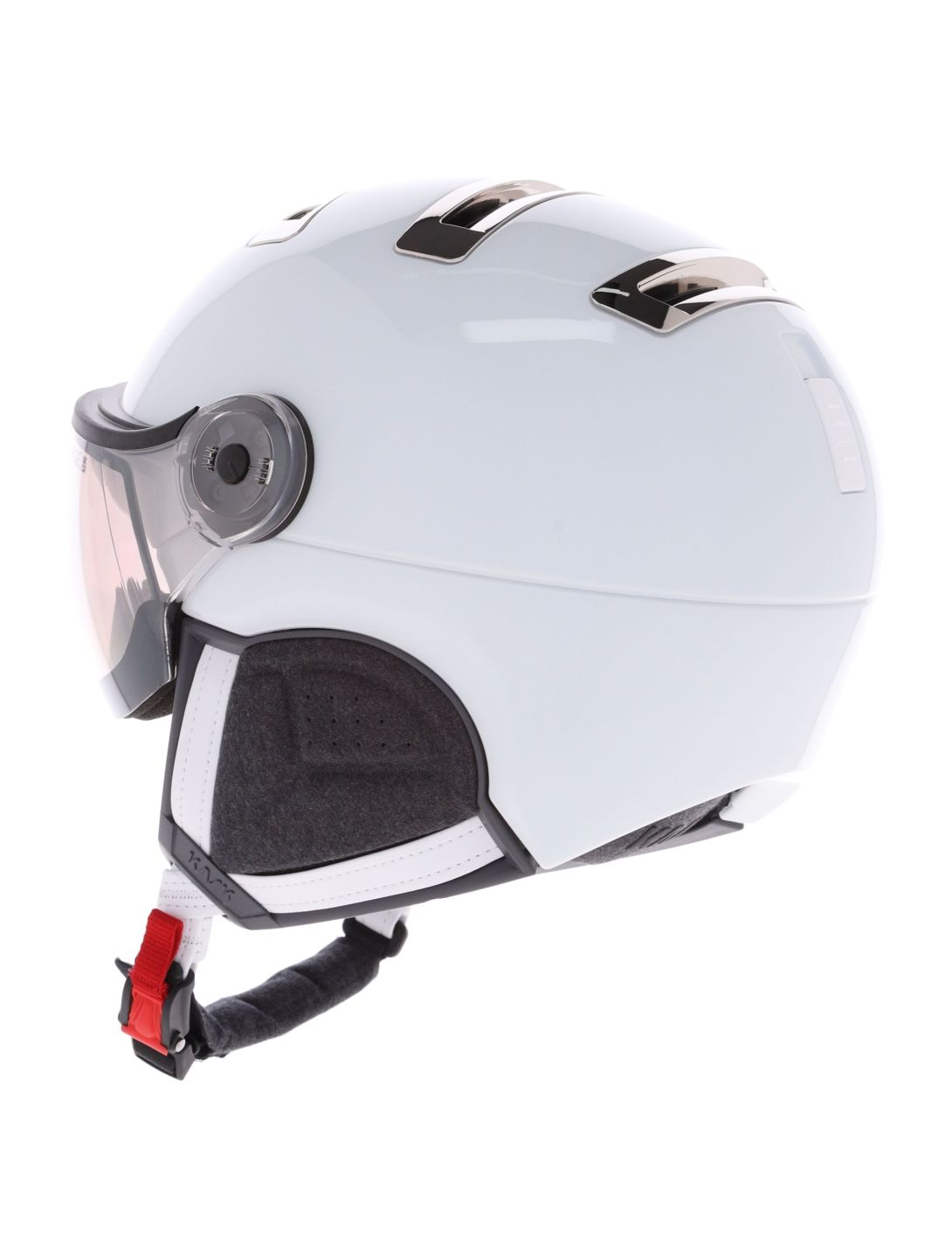 Kask, Piuma-R Chrome Visor ski helmet with visor unisex White/Silver white, Zilver 